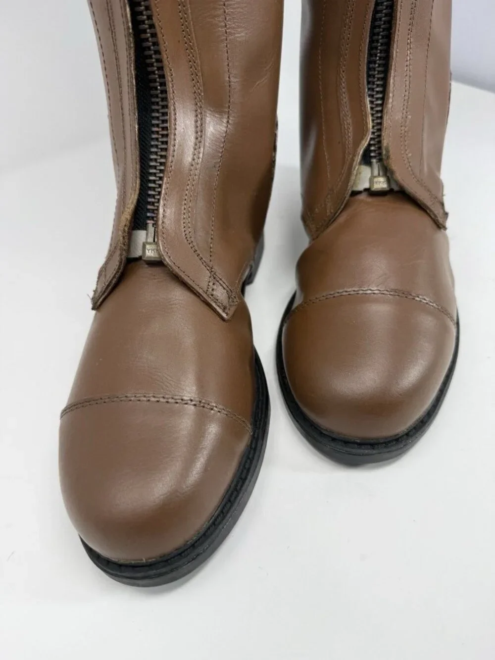 Mens TuffRider Mocha Brown Leather Polo Boots Brand New In Retail Box-Size 8